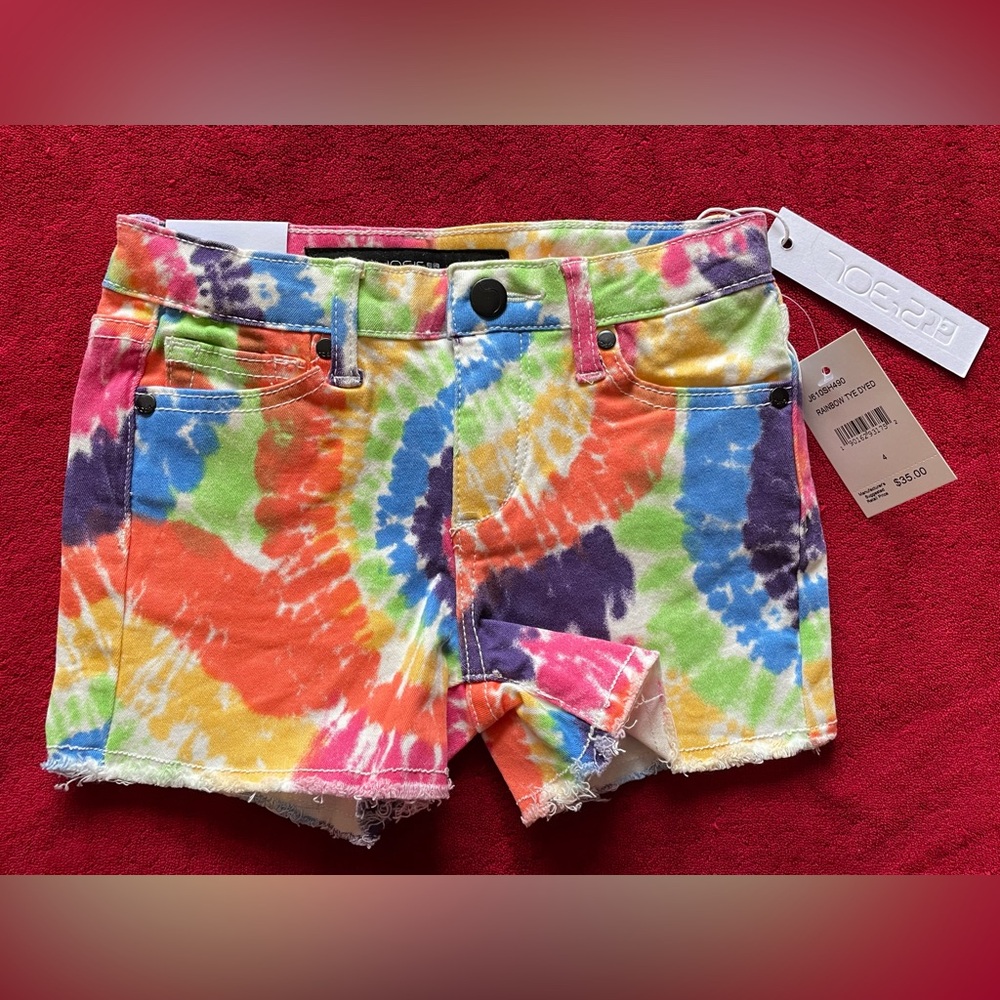 NWT Joe's Jeans Girl's Adjustable Waist Mid-Rise The Chloe Tie Dyed Shorts Sz: 4